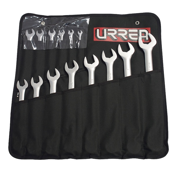 Satin finish 12-point combination wrench set 14 pc